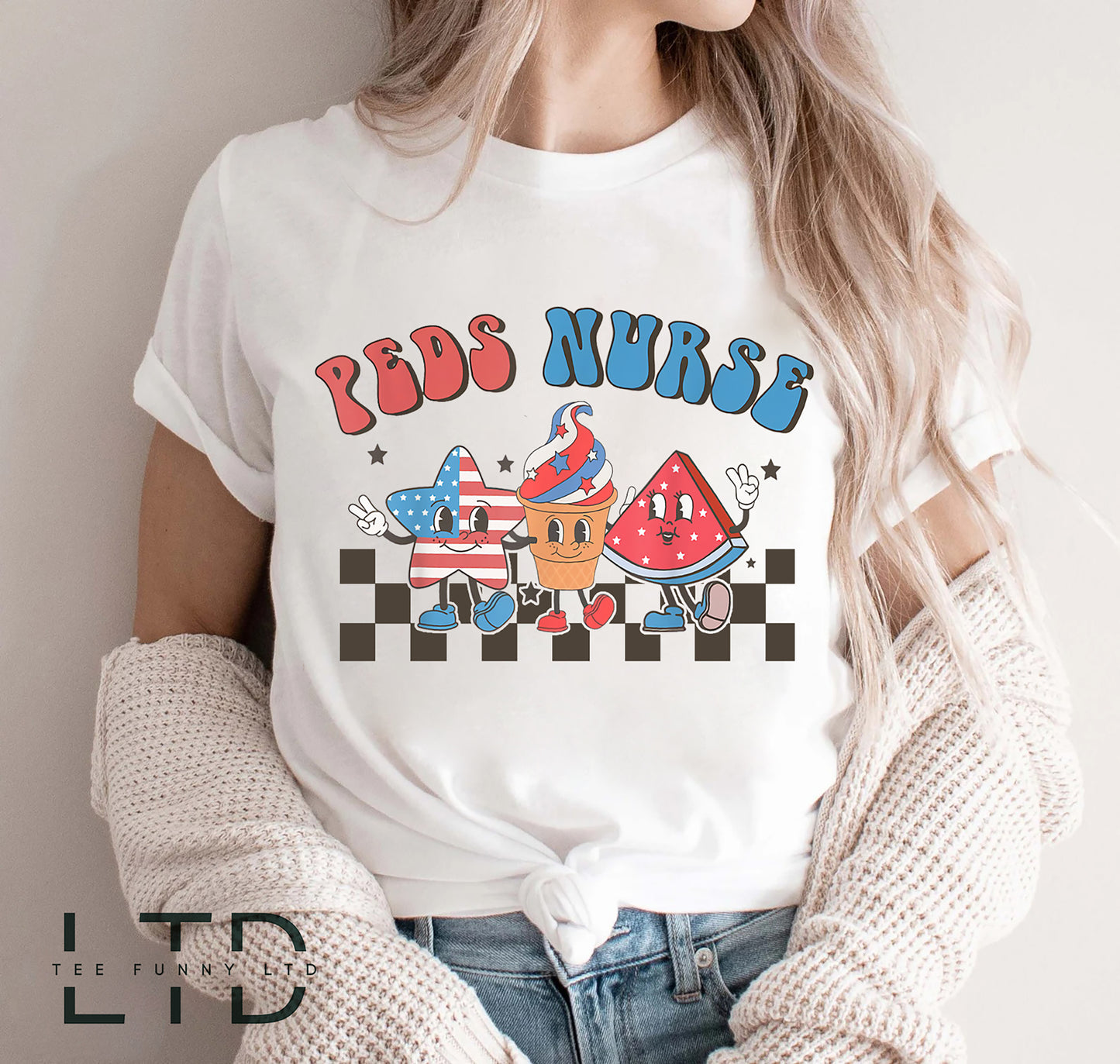 Peds Nurse Shirt, Peds 4th of July Shirt, Pediatric Nurse Tshirt, July 4th Hospital Party Shirt,Fourth of July Pediatric Nursing Group Shirt