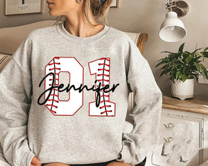 Baseball Mom T-Shirt, Custom Baseball Number Shirt, Mom Gifts Sweatshirt, Baseball Lover Shirt, Personalized Baseball Tees, Sport Team Shirt