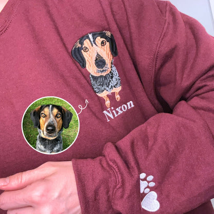 Beagle Sweatshirt or Hoodie, Custom Embroidered Gift from Photo Name