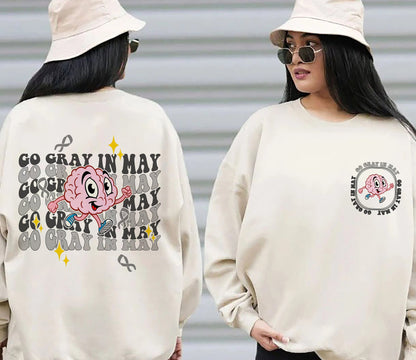 Brain Tumor Awareness Sweatshirt, Nurse Brain T-shirt, Brain Mental Health, Mental Health Shirt With Brain, Gifts For Brain Cancer Patients