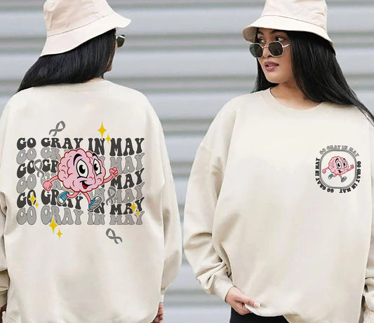 Brain Tumor Awareness Sweatshirt, Nurse Brain T-shirt, Brain Mental Health, Mental Health Shirt With Brain, Gifts For Brain Cancer Patients