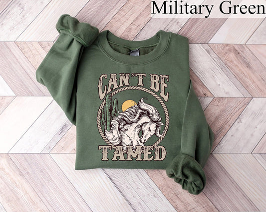 Can't be Tamed sweatshirt, Retro Youth Shirt, Western Baby Tee, Cowgirl Gift, Horse Shirt, Country Girl Shirt, Cowgirl Shirt, Desert Tee