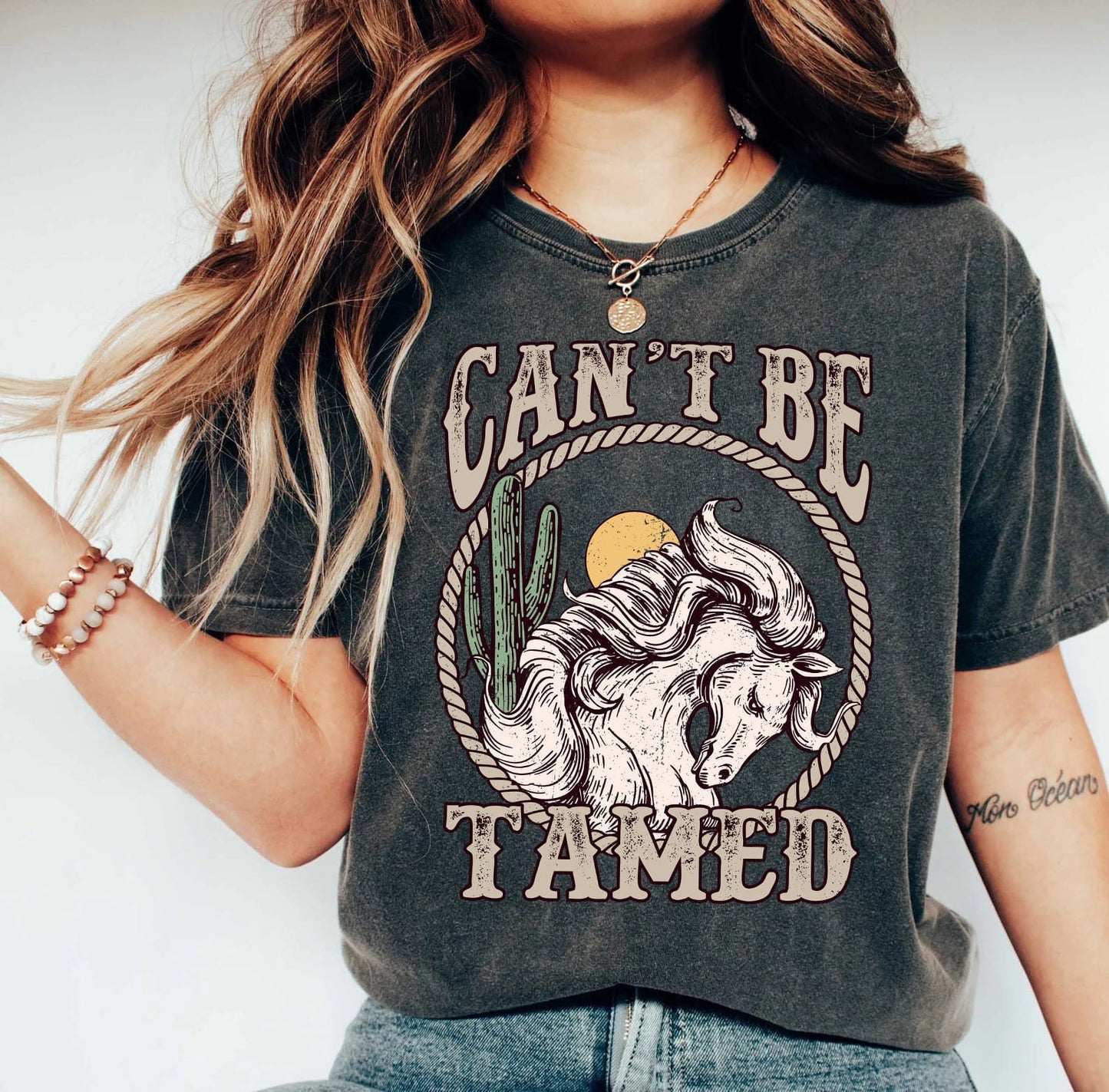 Can't be Tamed sweatshirt, Retro Youth Shirt, Western Baby Tee, Cowgirl Gift, Horse Shirt, Country Girl Shirt, Cowgirl Shirt, Desert Tee