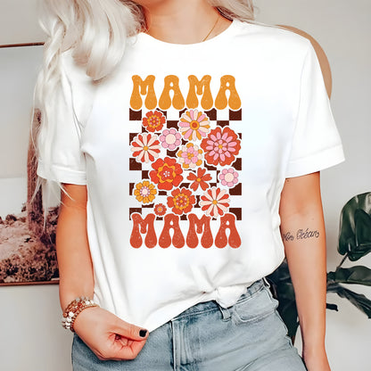 Checkered Mama Shirt, Floral Mama Sweatshirt, Wildflowers Mama Hoodie,Mothers Day Gift,Aesthetic,Trendy Mom Shirt,Motherhood Shirt,Mom Shirt