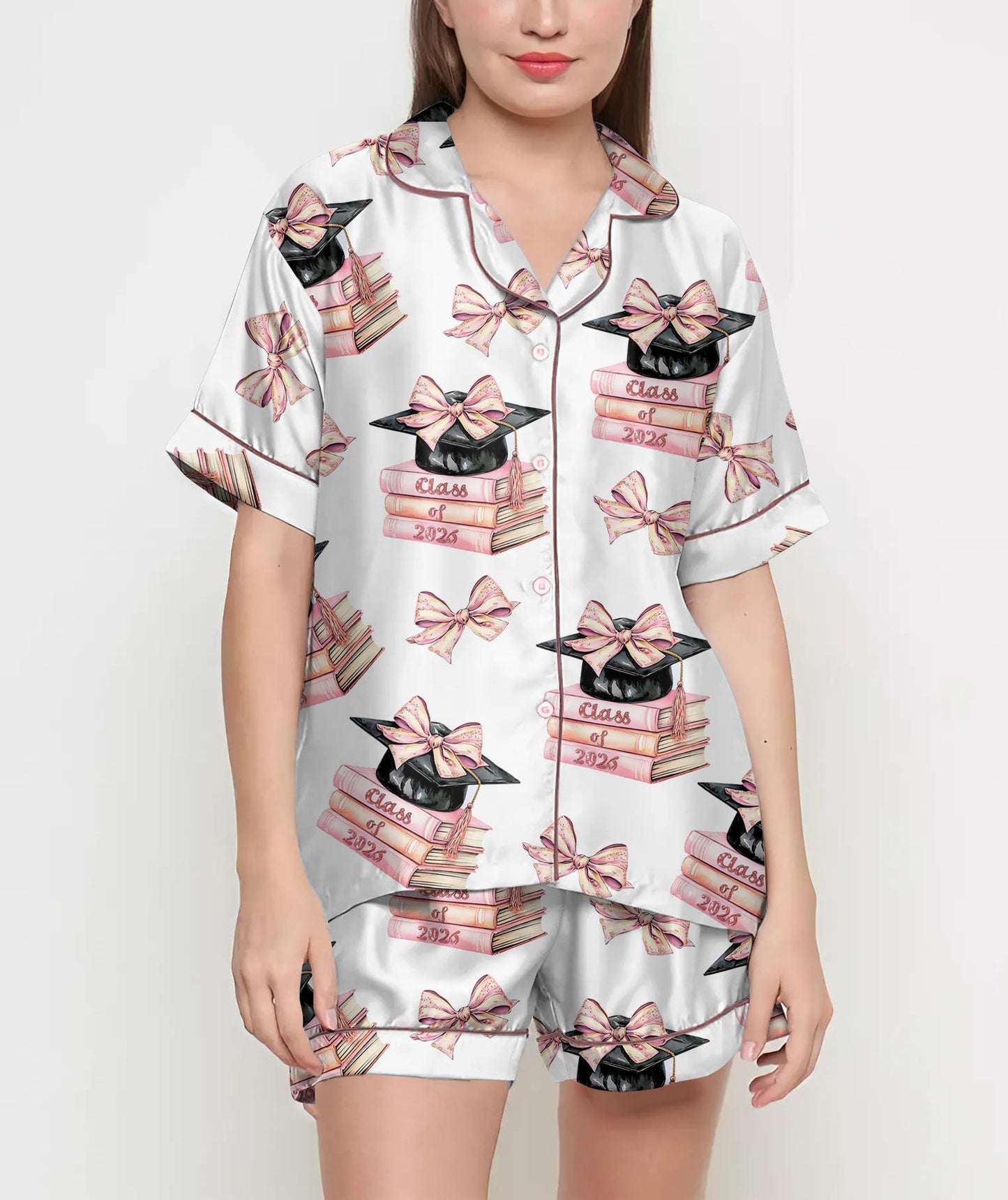 Class Of 2026 Gift, Back To School Gift, Graduation Gifts Coquette Pajamas Satin Set, Daughter Day Gift, Gift For Her, Graduation Gift