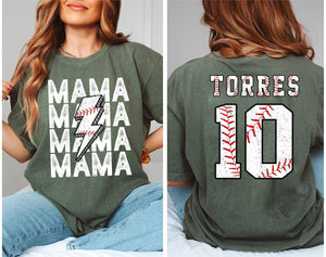 comfort colors Customized Baseball Mama Sweatshirt, Your Name Custom Baseball Shirt,Game Day Shirt,Baseball Season Shirt,Baseball Mom Shirt