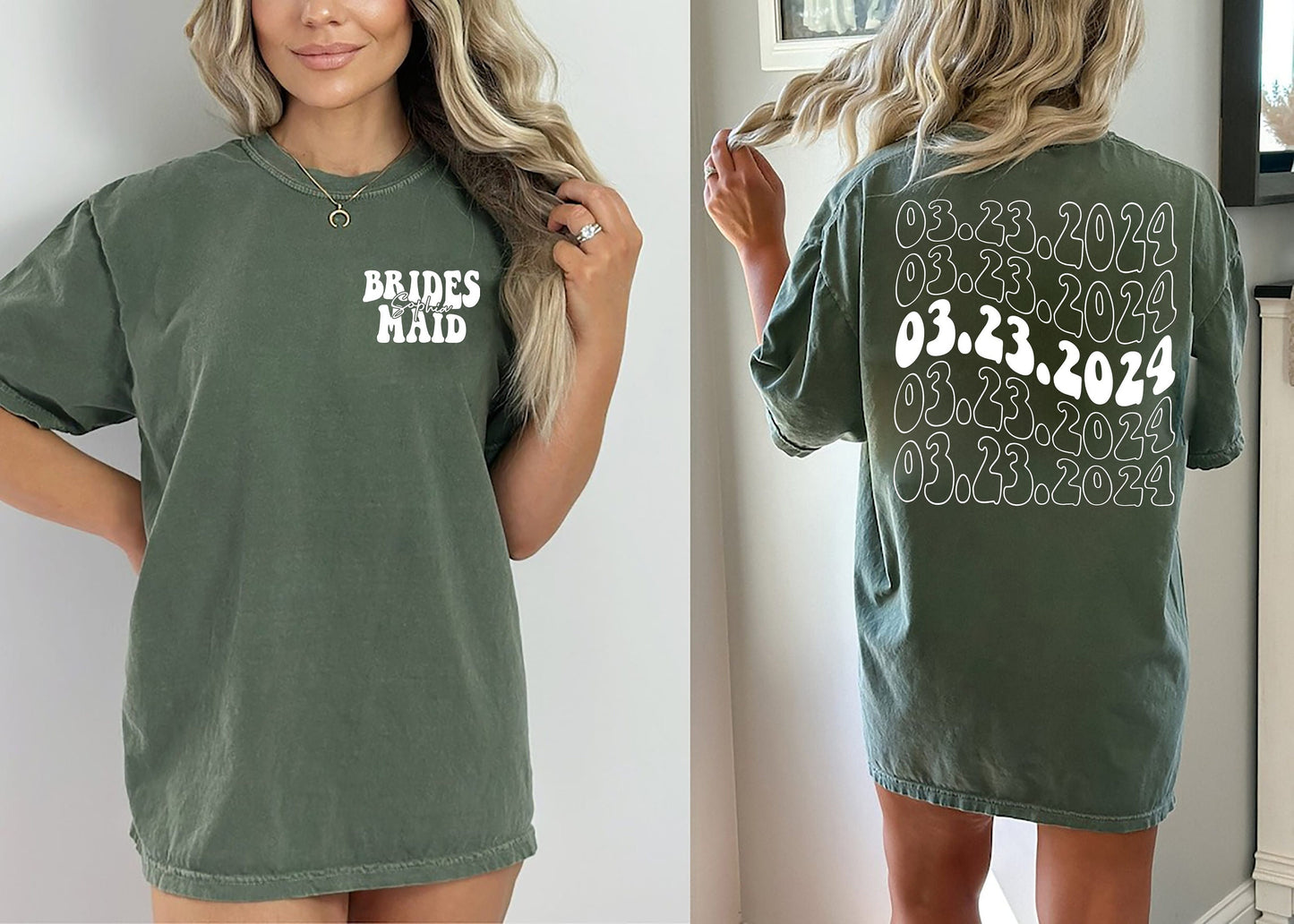 Comfort Colors Retro Custom Bride Shirt, Custom Bridesmaids Shirt,Personalized Bacelorette Party Shirt , Bridal Gift,Honeymoon,Bachelorette