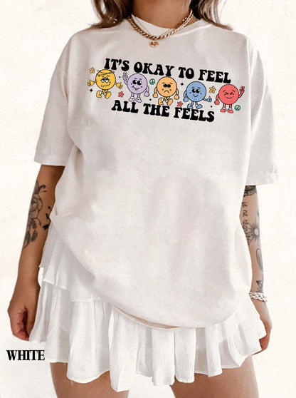 Dathanna Compord Tá sé Maith Na Mothúcháin go léir a Mhothú, Geansaí Meabhairshláinte, Léine Cuimsithe, Léine Teiripe Urlabhra, Para Hoodie, léine Cailín Buachaill