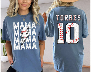 comfort colors Customized Baseball Mama Sweatshirt, Your Name Custom Baseball Shirt,Game Day Shirt,Baseball Season Shirt,Baseball Mom Shirt