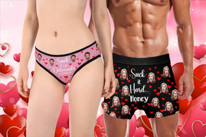 His Her Since Couples Anniversary Valentines - Personalized Photo Couple Matching Underwear - Wedding Anniversary, Gifts For Husband Wife