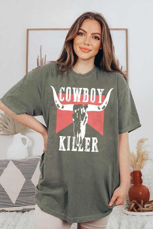 Léine Killer Cowboy, Léine Rodeo, Tee Grafach an Iarthair, Tee Grafach Ró-mhór, Tléine Dathanna Compord, Léine Ceolchoirm Tíre, Bronntanas an Iarthair