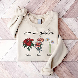 Custom Mama's Garden Sweatshirt, Mom's Flowers Garden Tee, Mother Day Gift, Birth Month Flower Shirt, Custom Mom Shirt, Custom Flower Shirt