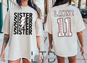 Custom Baseball Sister Shirt, Baseball Sister Shirt, Mama Baseball Tee, baseball Sister Clothing,Game day,Little Sister Biggest Fan Shirt