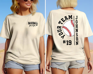 Custom Baseball Mom Shirts, Personalized Baseball Shirt, Game Day Baseball Hoodie, Name and Number Baseball Sweatshirt, Baseball Dad gift