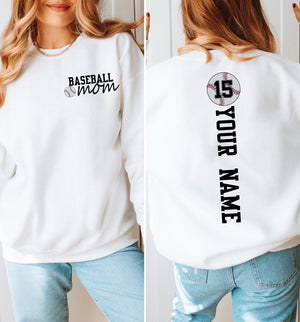 Custom Baseball Mom With Kids Name And Number Shirt, Baseball Mama Shirt, Baseball Season Shirt, Sports Mom Tees, Game Days Shirt