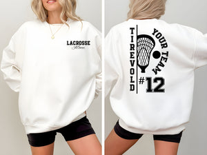 Custom Lacrosse Sweatshirt, Lacrosse Mom Shirt, Lacrosse Sister Sweatshirt, Personalized Lacrosse Shirts, Lacrosse Dad Shirt, Girl Boy Shirt