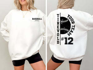 custom baseball sweatshirt, baseball mom dad shirt, baseball birthday shirt, team number baseball shirt, player name shirt, family baseball