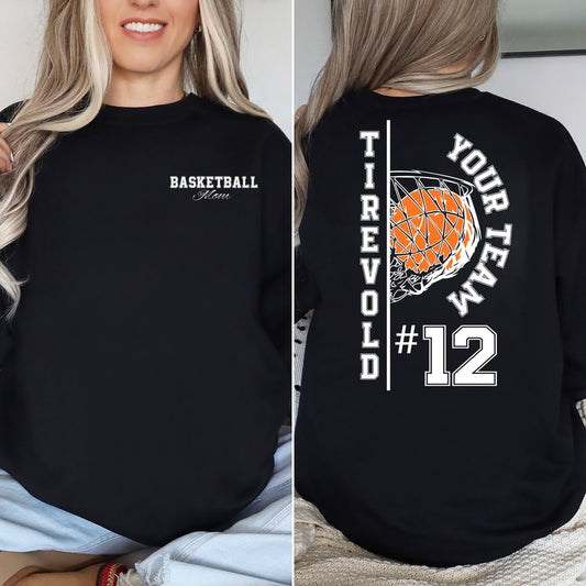 Léinte mamaí cispheile dath saincheaptha, Léine cispheile pearsantaithe, Lá Cluiche, Sweatshirt cispheile Ainm agus Uimhir, Tléine Daid cispheile