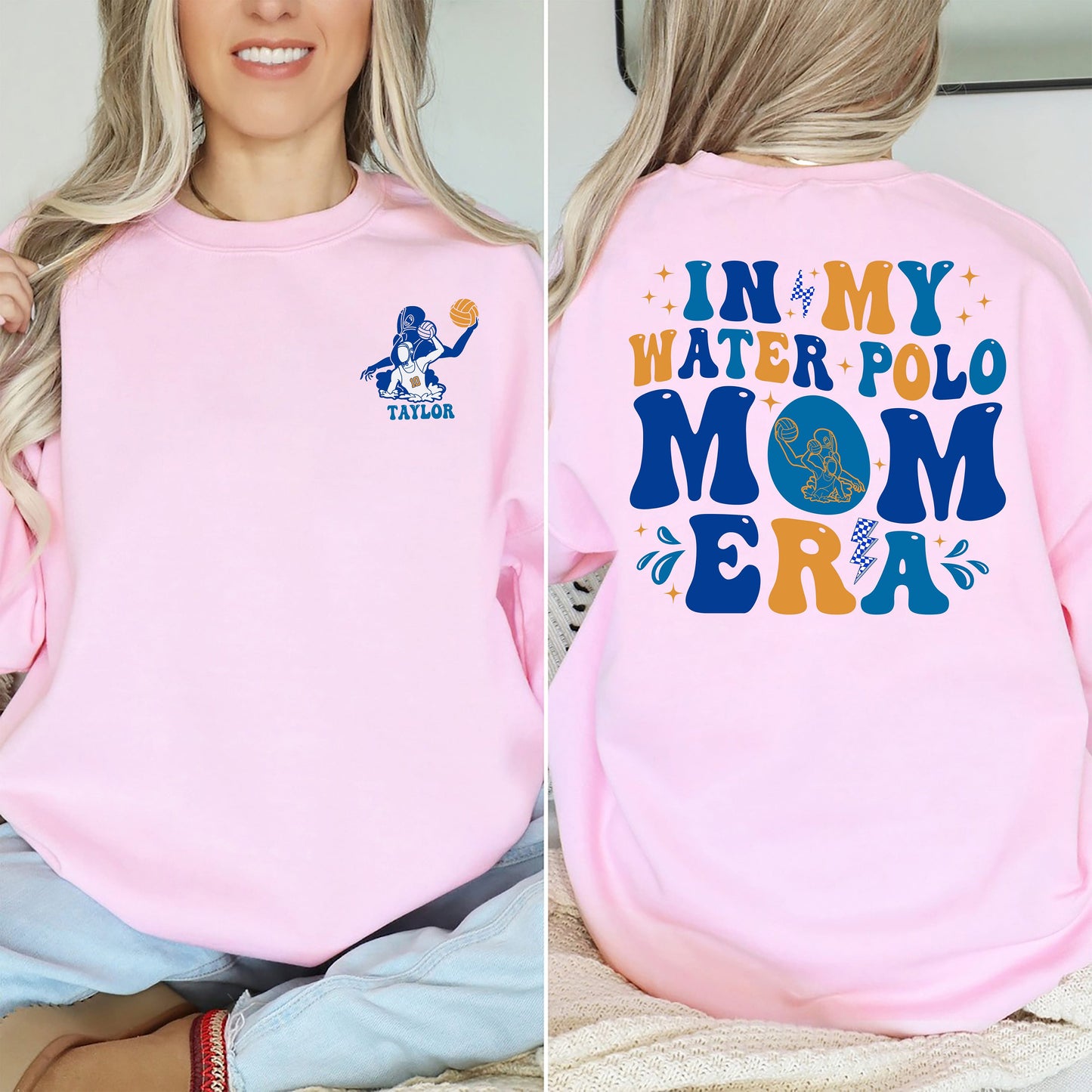 Custom In My Water Polo Mom Era Sweatshirt, Personalized Water Polo Mom Shirt, Senior Water Polo Mama Sweater,High School Water Polo Mom tee