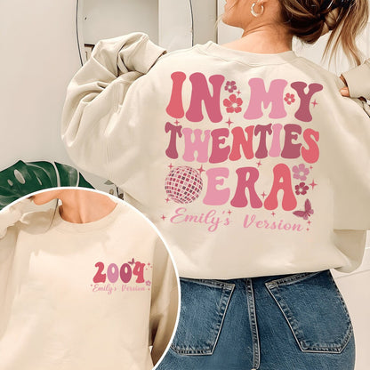 Custom In My Twenties Era Sweatshirt, Twenties Birthday Shirt, Funny Birthday Shirt, 20th Bday Gift Sweater, Retro 20th Birthday Hoodie