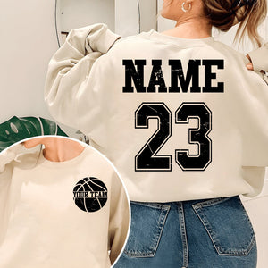 Customized Basketball Sweatshirt, Your Name Basketball Shirt, Your Team Basketball Hoodie, Basketball Mom Shirt, Custom Basketball Shirt