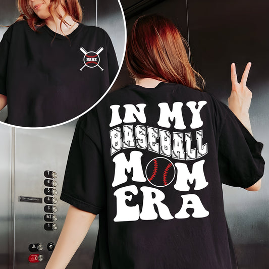 Custom Baseball Mom Comfort Colors Shirt, In my Baseball Mom Era Sweatshirt, Baseball Numbers and Name Shirt, Game Day Hoodie, Mama Shirt