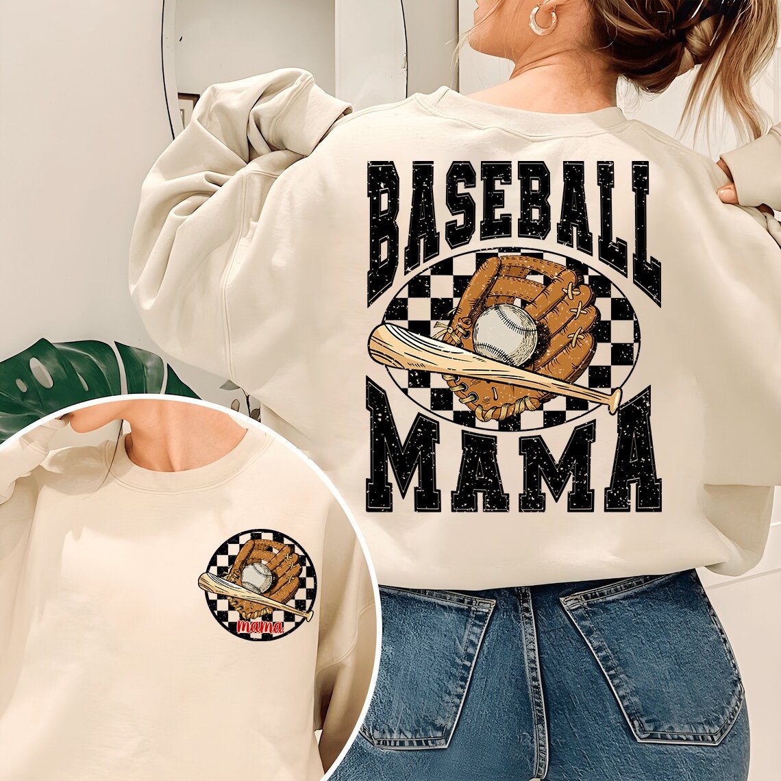 Custom Baseball Mom Sweatshirt, Baseball Shirt, Custom Sweatshirt, Gift for Mom, Baseball Gift, Custom Gift, Baseball Mom Hoodie