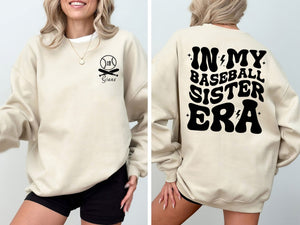 Custom Baseball Sister Shirt, In My Baseball Sister Era Shirt, Game Day Shirt, Sport Sister Shirt, Baseball Lover Tee, Baseball Sister gift