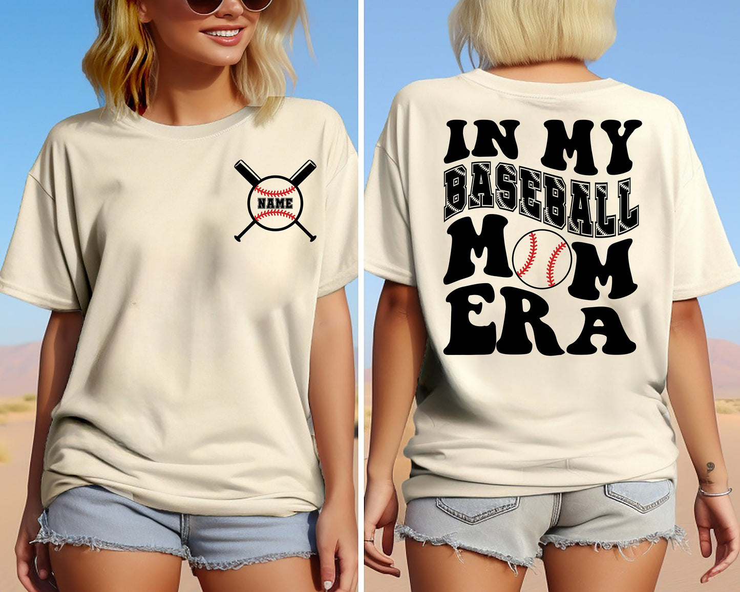 Custom Baseball Mom Comfort Colors Shirt, In my Baseball Mom Era Sweatshirt, Baseball Numbers and Name Shirt, Game Day Hoodie, Mama Shirt