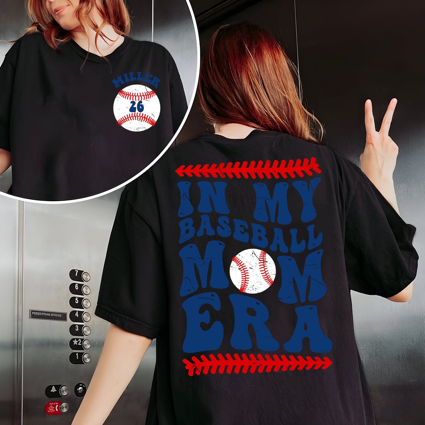 CUSTOM In My Baseball Mom Era Sweatshirt, Personalized Baseball Mama Shirt, Retro Game Day Crewneck, Sports Mom Life Shirt, Team Mom Gift