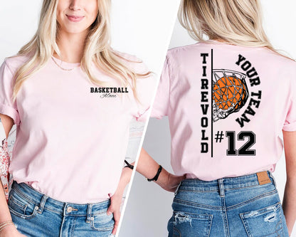 Custom color basketball mom shirts, Personalized basketball Shirt, Game Day, Name and Number basketball Sweatshirt, basketball Dad Tshirt