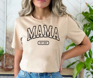 Custom Mama Shirt, Mama Est 2024 Sweatshirt, Comfort Colors Mom Shirt, Gift for Mom, Cool Mom, Pregnancy Announcement, Mother's Day Hoodie