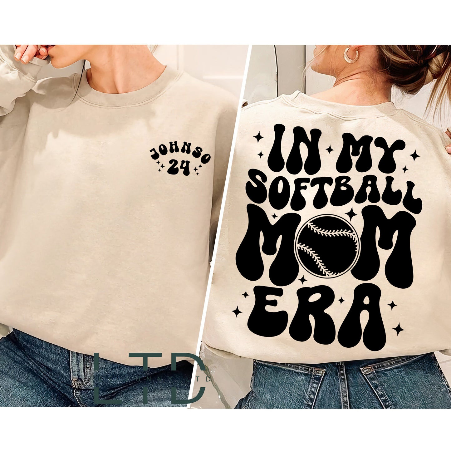 Custom In My Softball Mom Era Shirt, Team Mom Gift, Softball Mom Shirt, Retro Game Day Shirt, In My Era Shirt, Softball Sweatshirt