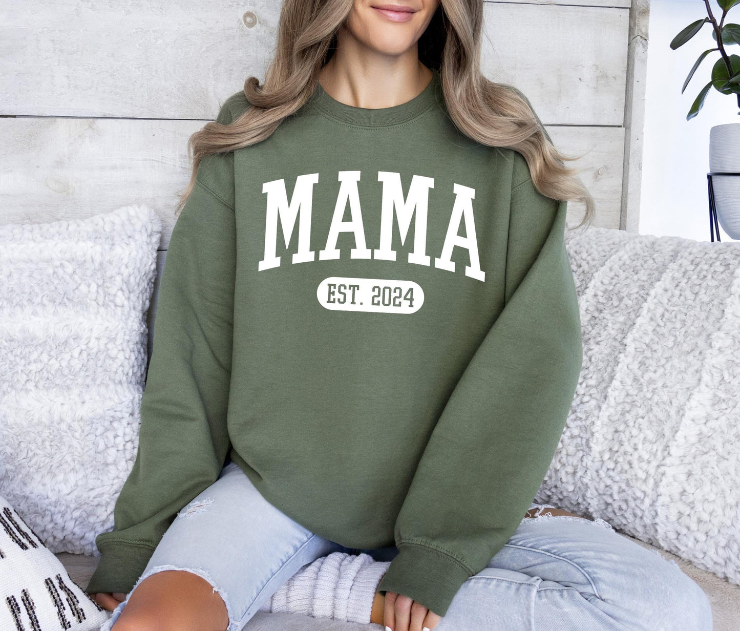 Custom Mama Sweatshirt, Custom Mama Est 2024 Tee, Mom Shirt, Gift for Mom, Cool Mom, Pregnancy Announcement, Mother's Day, New Mom Gift