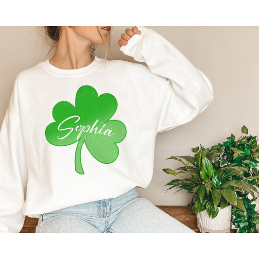 Léine Seamair Ceithre Dhuilleog gleoite Naomh Pádraig, Tléine Naomh Pádraig Ainm Saincheaptha, Lá Fhéile Pádraig, Geansaí Seamróige, Bronntanas do Naomh Pádraig