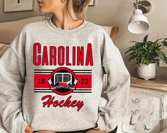 Carolina Hockey Sweatshirt, Carolina Hockey Crewneck, Retro Carolina Sweatshirt, Carolina Sports Crewneck, Vintage Carolina, Hockey Fan Gift