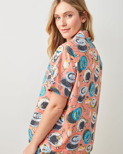 Champagne & Caviar - Short Pajama Set - Salmon