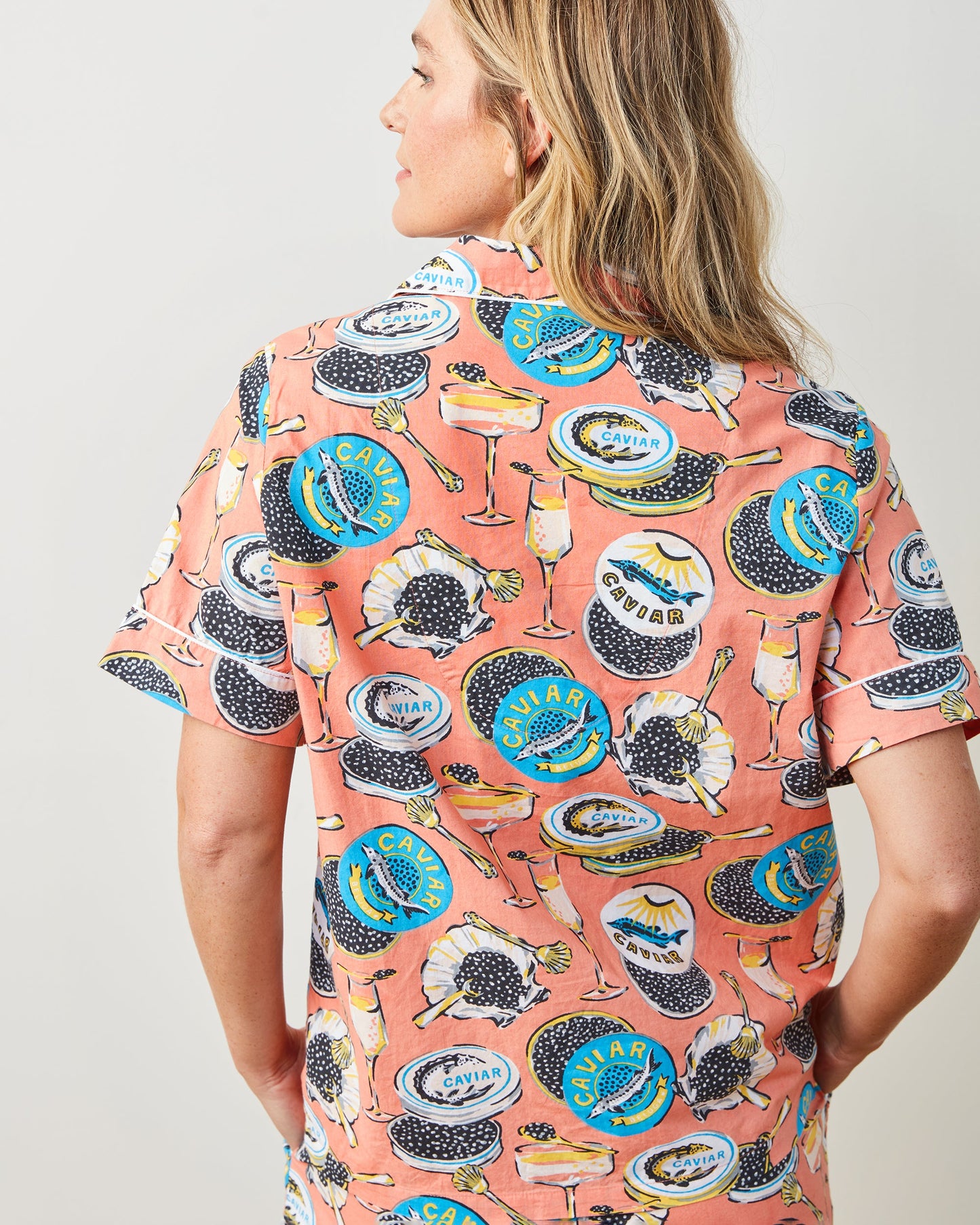 Champagne & Caviar - Short Pajama Set - Salmon