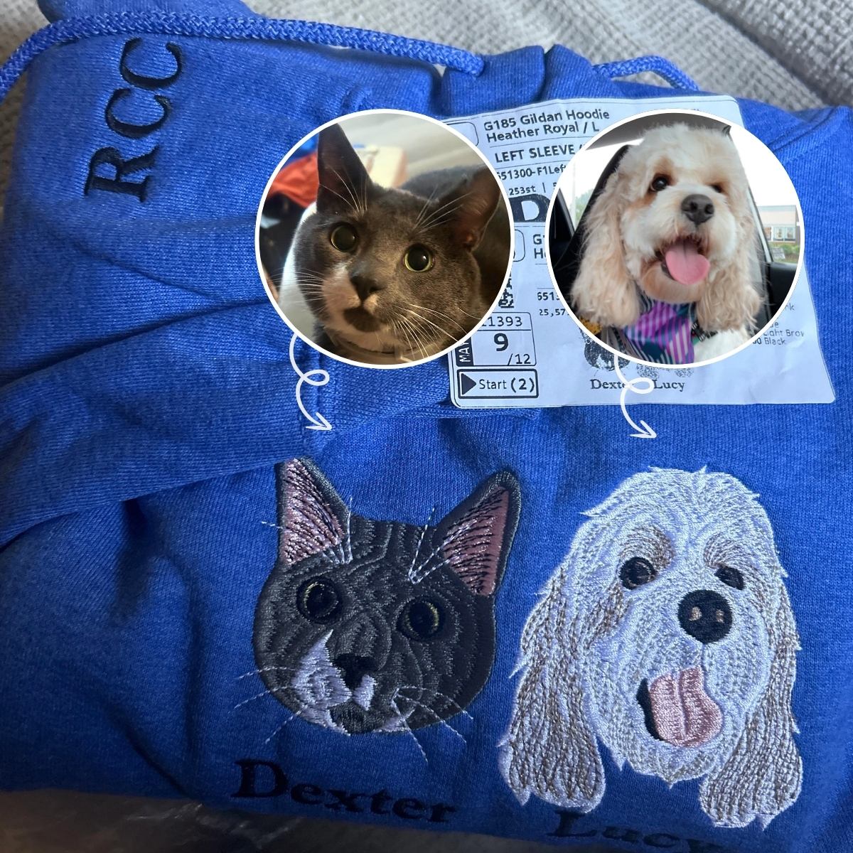 Cockapoo Sweatshirt or Hoodie, Custom Embroidered Gift with Picture Name