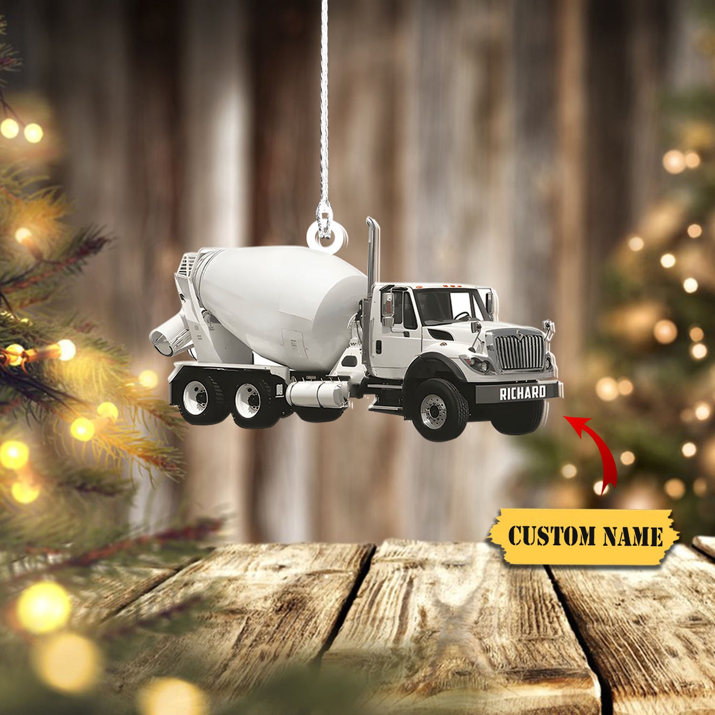 Concrete Mixer Truck Personalized Flat Ornaments, Concrete Mixing Transport Truck, Custom Christmas Ornament, Ornament Christmas, Ornament For Gift