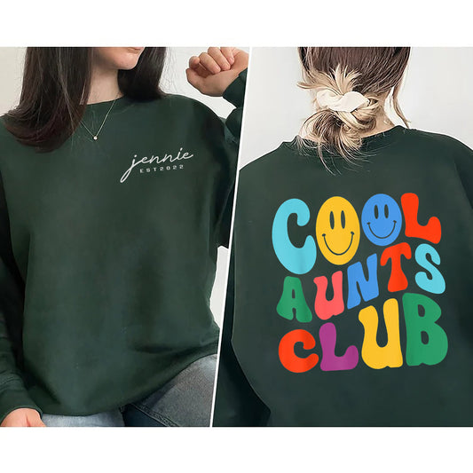 Cool Aunts Club Sweatshirt, Custom Cool Aunt Sweater, Auntie Gift, Aunt Birthday Gift, Sister Gift Sweater, Auntie Sweater, New Aunt Sweater