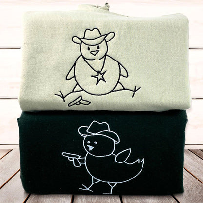 Couple Chicken Sweatshirt or Hoodie Matching, Custom Embroidered Valentine's Day Gifts for Couple
