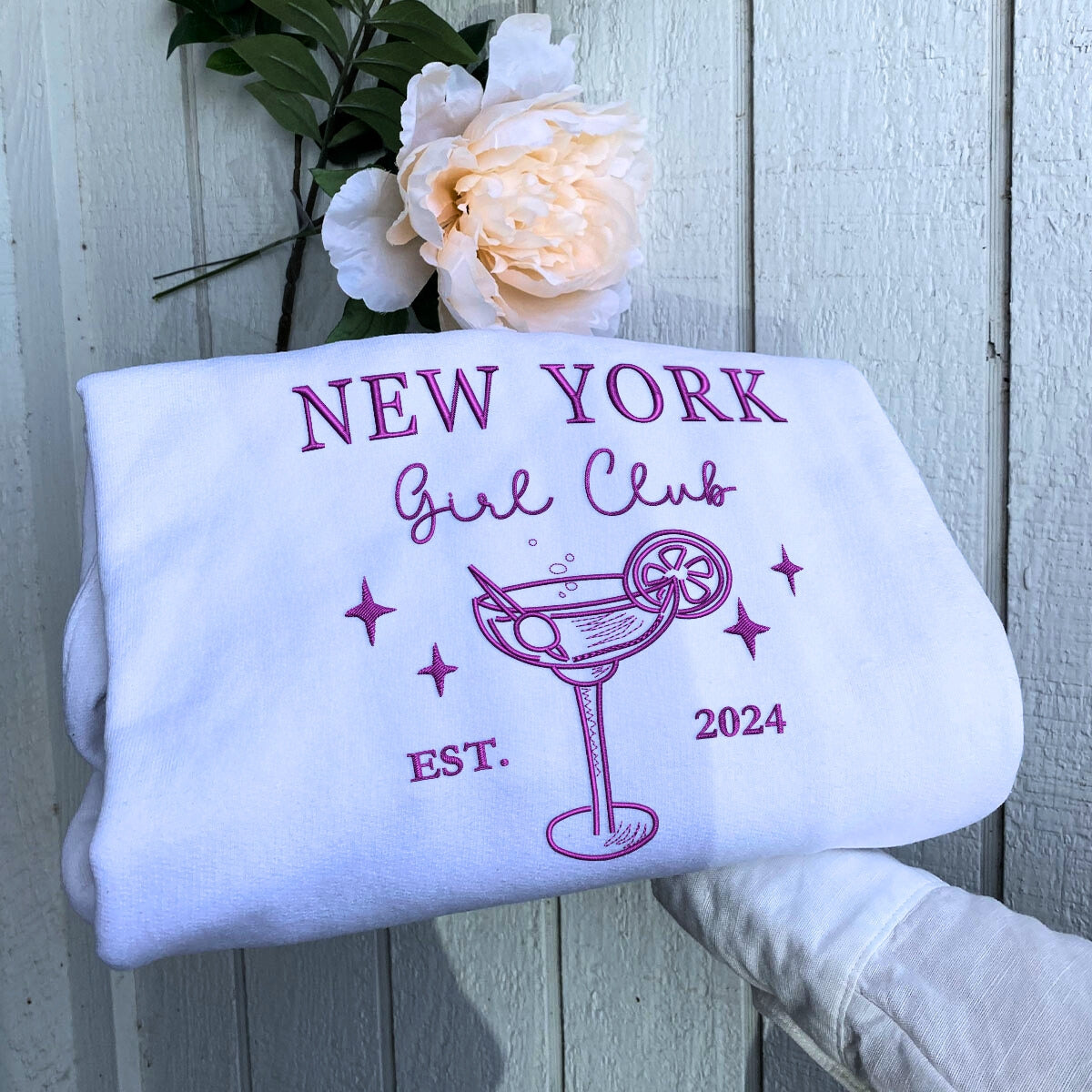 Custom Bachelorette Bridal Party Embroidered Sweatshirt or Hoodie