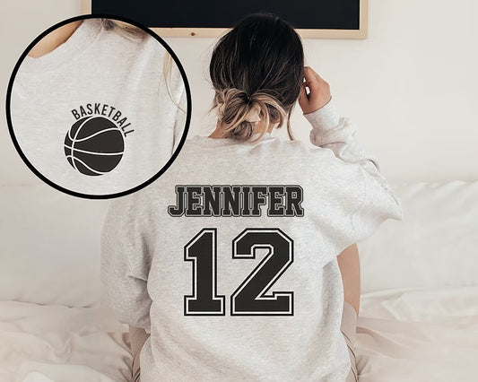Custom Basketball Mom Sweatshirt, Basketball Shirt, Game Day Basketball, Mascot Name and Number Basketball Sweatshirt, Mom Sweatshirt