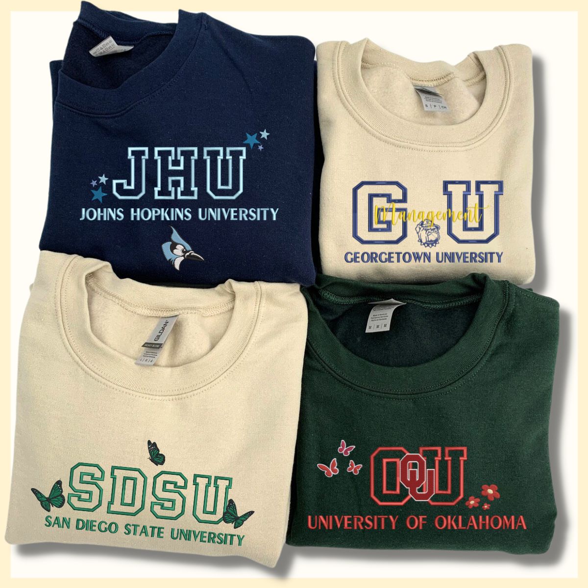 Custom Embroidered College Sweatshirt, Graduating Gifts