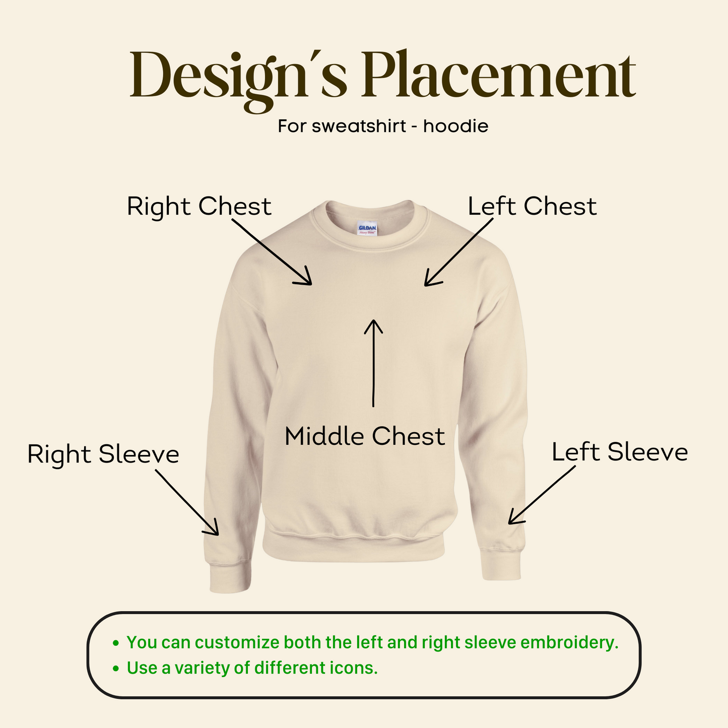 Custom Embroidered Gigi Sweatshirt with Kid Name on Sleeve