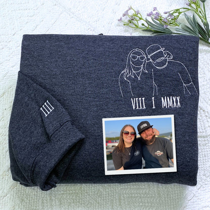 Custom Embroidered Sweatshirt with Your Logo, Any Text or Photo