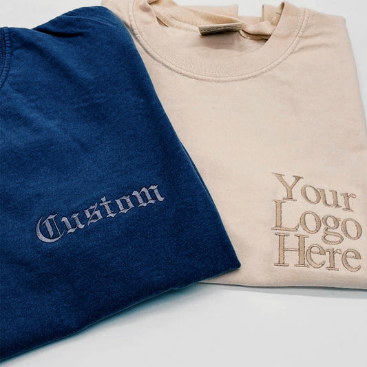 Custom Embroidered Tee, Personalized ANY TEXT HERE Logo Shirt