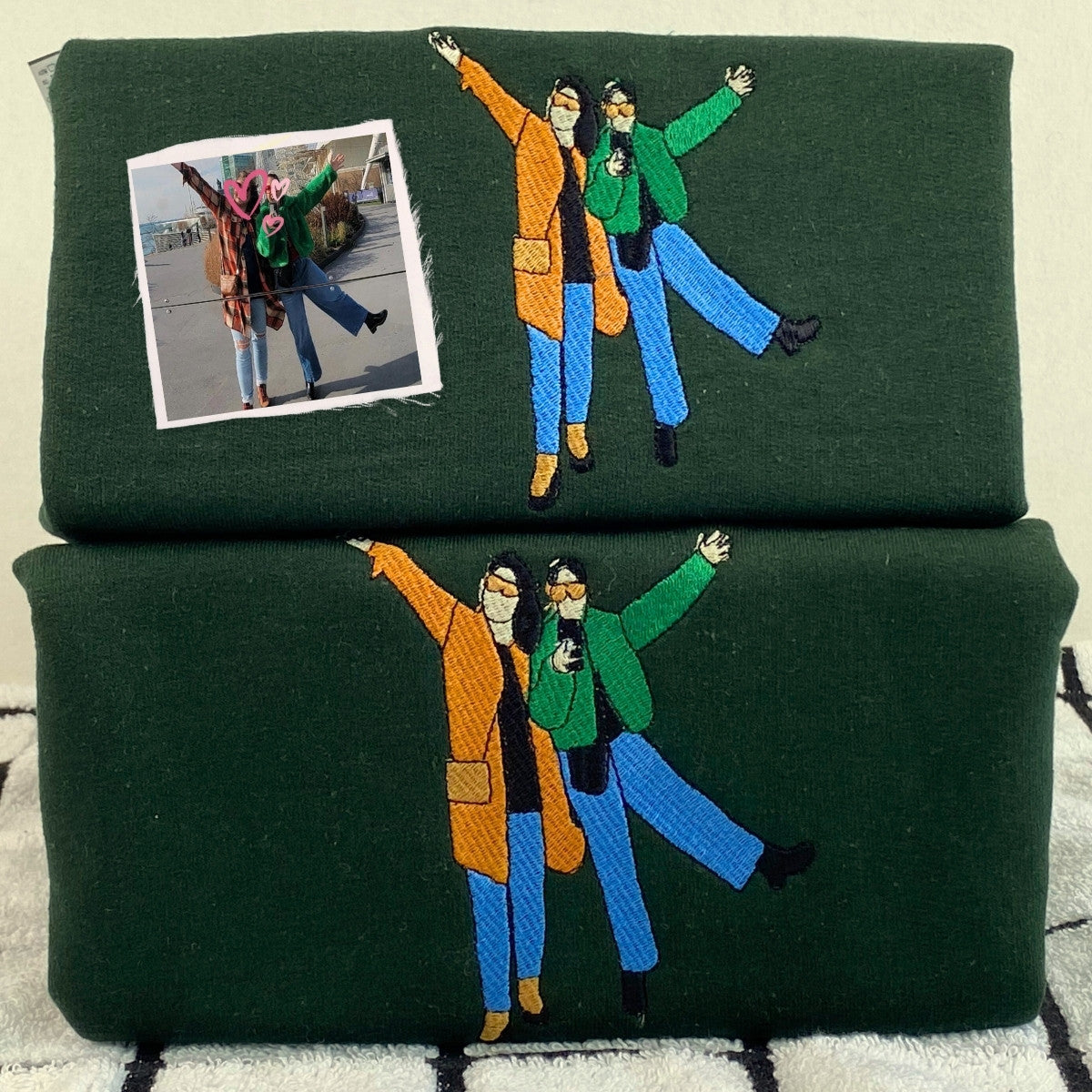 Custom Hoodie with Picture Embroidered Sweatshirt Family Portrait