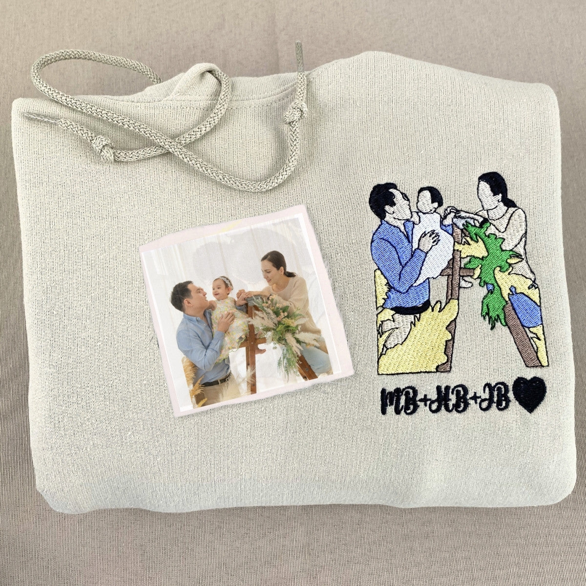 Custom Hoodie with Picture Embroidered Sweatshirt Family Portrait